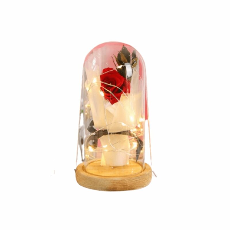 forever rose preserved in glass - red