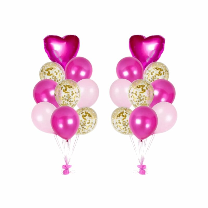 party balloons in pink & gold