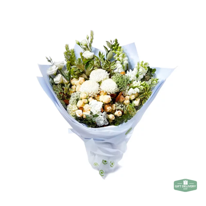 Send White Flower Bouquet Delivery GDS